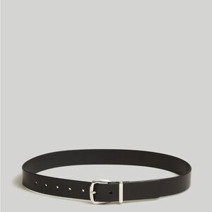 NWT Madewell Black The Essential Wide Leather Belt with Silver Hardware SOLD OUT